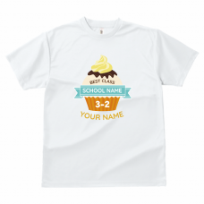 カップケーキのイラストがかわいいクラスTシャツをオリジナルでプリント　クラスTシャツのテンプレート　GLIMMER 4.4oz ドライTシャツ（レディース）の無料デザインテンプレート