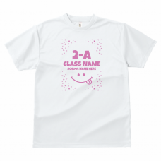 スマイルフェイスがかわいいクラスTシャツをシルクでオリジナルでプリント　クラスTシャツのテンプレート　GLIMMER 4.4oz ドライTシャツ（レディース）の無料デザインテンプレート