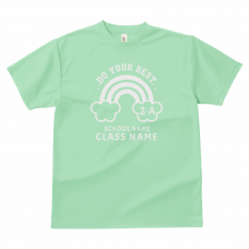 虹のロゴが可愛いクラスTシャツをシルクでオリジナルでプリント　クラスTシャツのテンプレート　GLIMMER 4.4oz ドライTシャツ（レディース）の無料デザインテンプレート