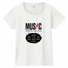 ガールズバンドの名前入り部活Tシャツをオリジナルでプリント　軽音楽部の部活テンプレート　PrintstarヘビーウェイトTシャツ（レディース）の無料デザインテンプレート