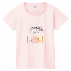 パンケーキのイラスト入り部活Tシャツをオリジナルでプリント　料理部の部活テンプレート　PrintstarヘビーウェイトTシャツ（レディース）の無料デザインテンプレート