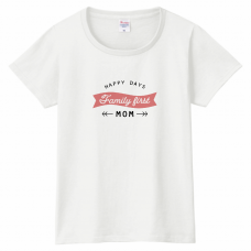 家族でお揃い！おしゃれなママのメッセージTシャツをオリジナルでプリント　親子Tシャツのテンプレート　PrintstarヘビーウェイトTシャツ（レディース）の無料デザインテンプレート