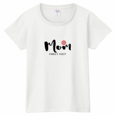 MOMのロゴがおしゃれなレディースTシャツをオリジナルでプリント　親子Tシャツのテンプレート　PrintstarヘビーウェイトTシャツ（レディース）の無料デザインテンプレート