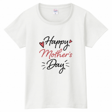おしゃれなハートとメッセージ入りTシャツをオリジナルでプリント　母の日のテンプレート　PrintstarヘビーウェイトTシャツ（レディース）の無料デザインテンプレート