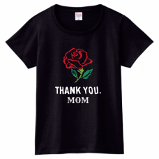 ロックテイストがかっこいいバラの花のTシャツをオリジナルでプリント　母の日のテンプレート　PrintstarヘビーウェイトTシャツ（レディース）の無料デザインテンプレート
