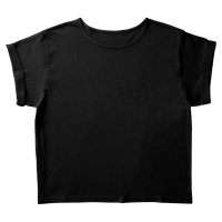 ブラック TRUSS ロールアップTシャツ（レディース）