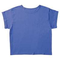 ブルー TRUSS ロールアップTシャツ（レディース）