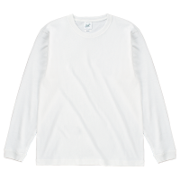 ホワイト Cross Stich 6.2oz 長袖Tシャツ（リブ有）