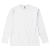 ホワイト Cross Stitch 6.2oz オープンエンド 長袖Tシャツ