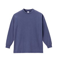 ブルー LIFEMAX 6.5oz ピグメントダイロングスリーブTシャツ