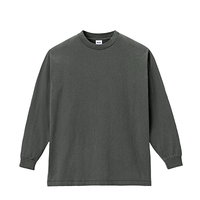 ブラック LIFEMAX 6.5oz ピグメントダイロングスリーブTシャツ