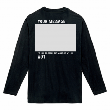 写真を入れられるおしゃれなメッセージ入れフォトロングTシャツをオリジナルでプリント　メンズデザインのテンプレート