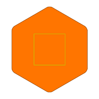オレンジ 六角形アクリルマグネット（クリアオレンジ）