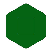 グリーン 六角形アクリルマグネット（クリアグリーン）