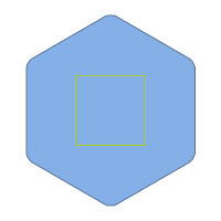 ブルー 六角形アクリルマグネット（クリアブルー）