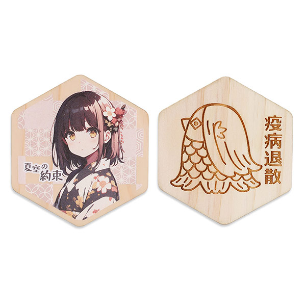 六角形木製マグネット