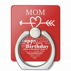 お母さんの誕生日祝いにおしゃれなロゴ入りスマホリングをオリジナルでプリント　誕生日祝いのテンプレート　air-J スマホリング クリアの無料デザインテンプレート