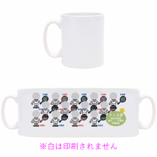 テニス部みんなの顔写真が入る記念マグカップをオリジナルでプリント　卒団記念のテンプレート　マグカップ（中）の無料デザインテンプレート