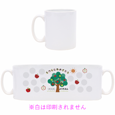 りんごのイラストと写真入り卒園記念のマグカップをオリジナルでプリント　卒園祝いのテンプレート