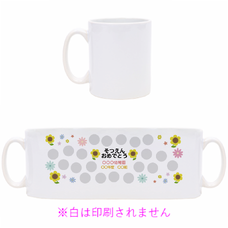 みんなの写真を入れられるお花の卒園マグカップをオリジナルでプリント　卒園祝いのテンプレート