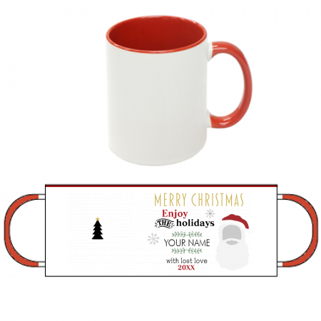 2トーンマグカップ 無料テンプレート クリスマス サンタの顔 メッセージ マグ 作例詳細 オリジナルプリント