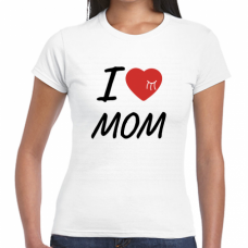 I LOVE MOMのTシャツをオリジナルでプリント　親子Tシャツのテンプレート　【アウトレット】GILDAN ジャパンフィットTシャツ（レディース）の無料デザインテンプレート