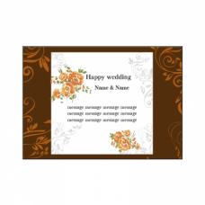 オシャレな花柄のメッセージボード風パネルをオリジナルでプリント　結婚祝いのテンプレート　A4横向きファブリックパネルの無料デザインテンプレート