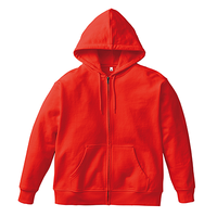 レッド MARKLESS STYLE 8.4oz カスタムデザインフルジップパーカー