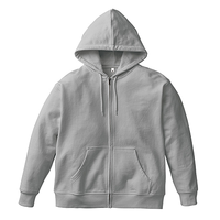 グレー MARKLESS STYLE 8.4oz カスタムデザインフルジップパーカー