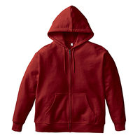 レッド MARKLESS STYLE 8.4oz カスタムデザインフルジップパーカー