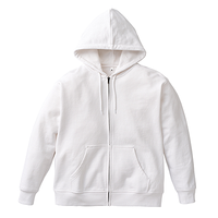 ホワイト MARKLESS STYLE 8.4oz カスタムデザインフルジップパーカー
