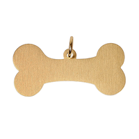 ゴールド 骨型ステンレス迷子札