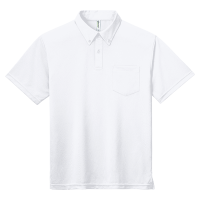ホワイト GLIMMER 4.4oz ドライボタンダウンポロシャツ（ポケット付）