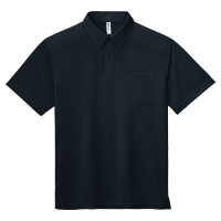 ブラック GLIMMER 4.4oz ドライボタンダウンポロシャツ（ポケット付）