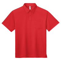 レッド GLIMMER 4.4oz ドライボタンダウンポロシャツ（ポケット付）