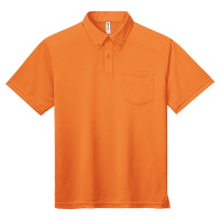 オレンジ GLIMMER 4.4oz ドライボタンダウンポロシャツ（ポケット付）