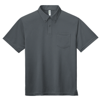 グレー GLIMMER 4.4oz ドライボタンダウンポロシャツ（ポケット付）