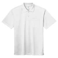 ホワイト GLIMMER 4.4oz ドライポロシャツ（ポケット付）