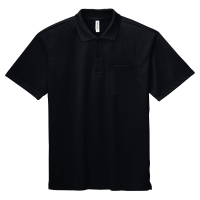 ブラック GLIMMER 4.4oz ドライポロシャツ（ポケット付）