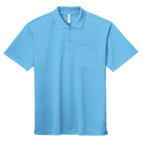 ブルー GLIMMER 4.4oz ドライポロシャツ（ポケット付）