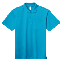 ブルー GLIMMER 4.4oz ドライポロシャツ（ポケット付）