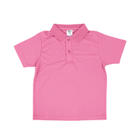 ピンク MARKLESS STYLE 4.2oz カスタムデザインポリエステルドライポロシャツ（キッズ）