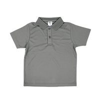 グレー MARKLESS STYLE 4.2oz カスタムデザインポリエステルドライポロシャツ（キッズ）