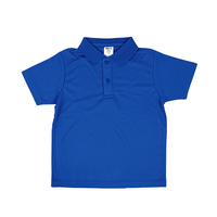 ブルー MARKLESS STYLE 4.2oz カスタムデザインポリエステルドライポロシャツ(キッズ)