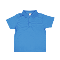 ブルー MARKLESS STYLE 4.2oz カスタムデザインポリエステルドライポロシャツ(キッズ)