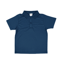 ブルー MARKLESS STYLE 4.2oz カスタムデザインポリエステルドライポロシャツ(キッズ)