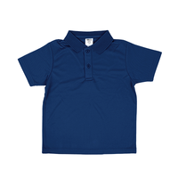 ブルー MARKLESS STYLE 4.2oz カスタムデザインポリエステルドライポロシャツ(キッズ)