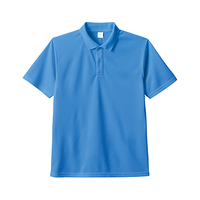 ブルー MARKLESS STYLE 4.2oz カスタムデザインポリエステルドライポロシャツ