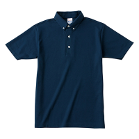 ブルー Printstar 4.9oz ボタンダウンポロシャツ