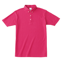 ピンク Printstar 4.9oz ボタンダウンポロシャツ